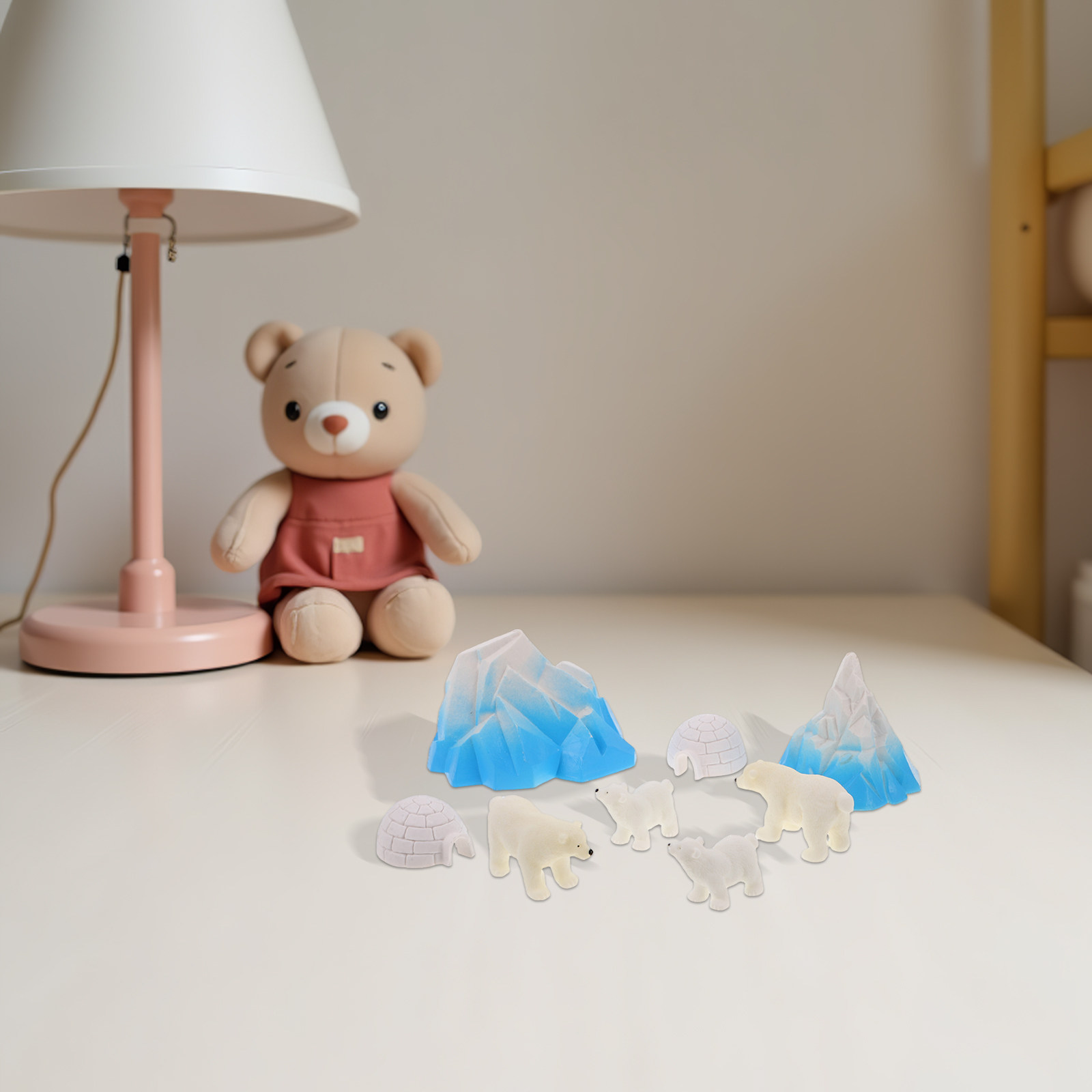 Crafting Resin - 8 mini-ours polaires en résine pour