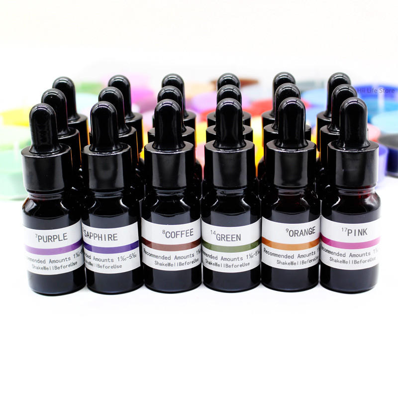Resin Pigment Set - Colorant liquide pour bougies 10 ml,