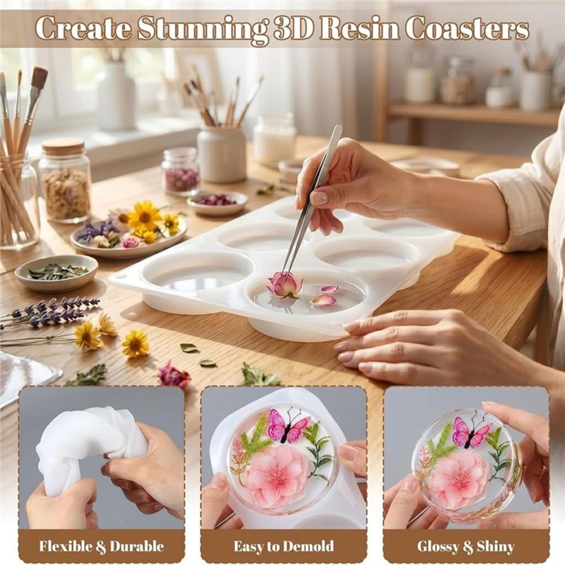 [ABFI!】 Moules en résine pour  - Coaster Mold Round avis et prix