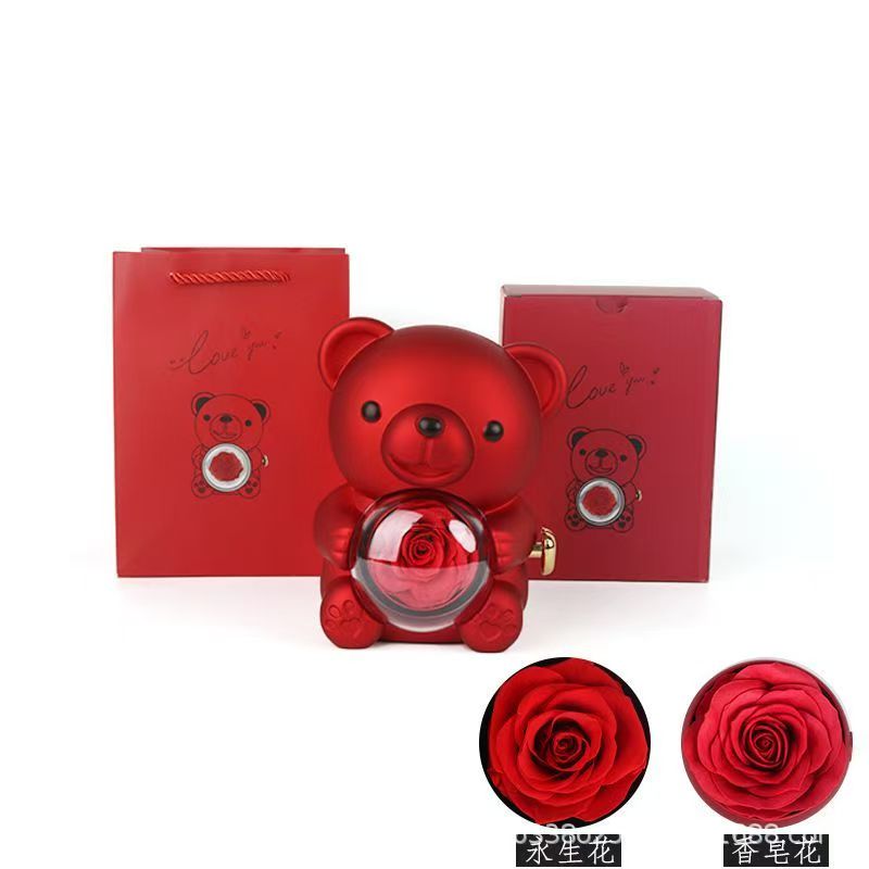 Ours en roses éternelles avec  - Flower Preservation Resin avis et prix