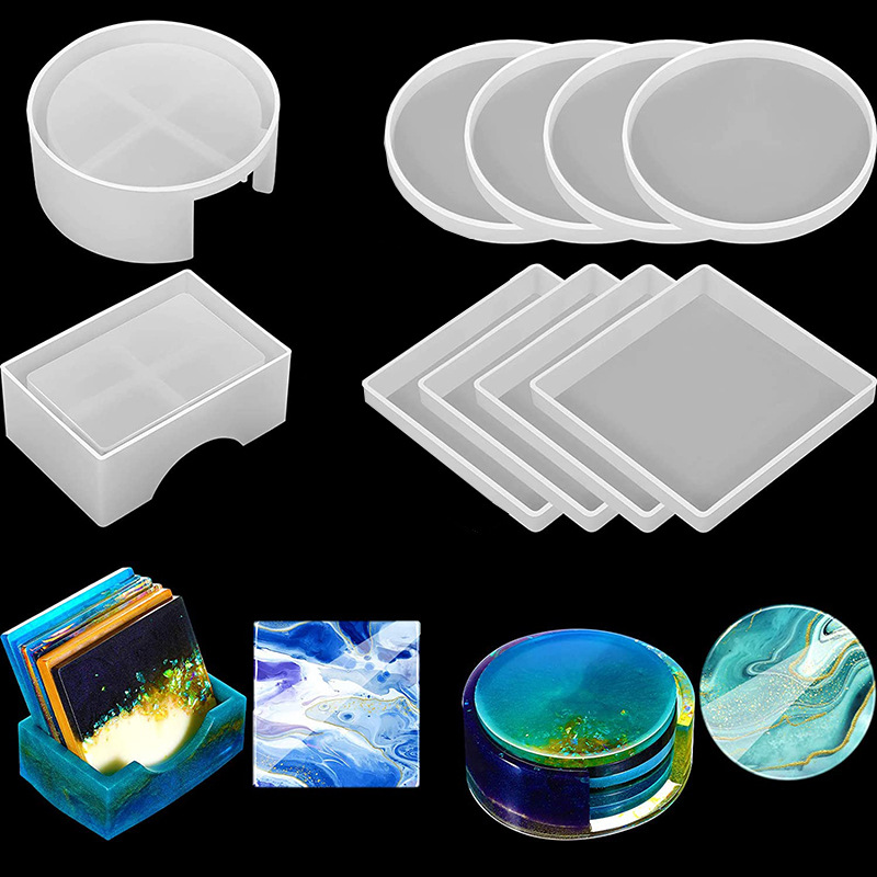 Moule rond et carré en Silicon - Coaster Mold Round avis et prix